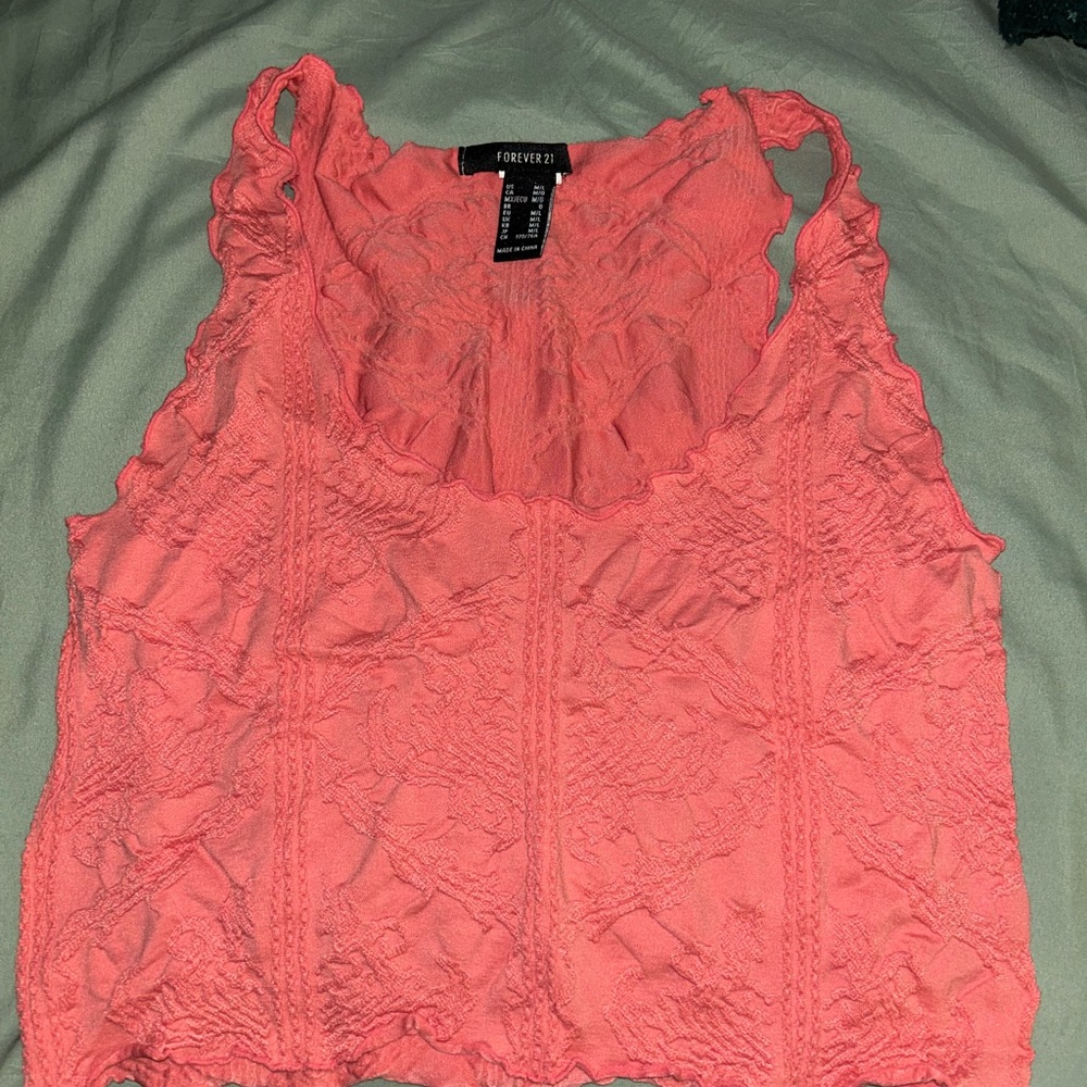Forever 21 Pink Lace Tank Top
